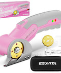 EZUVITA 4V Cordless Electric Scissors With Built-In LED Light And Rechargeable Battery for cutting fabric, carpet, leather, and cardboard.