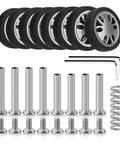 8 Piece Luggage Replacement Wheels Set 50mm Diameter 360 Degree Swivel Rubber Casters For Suitcases Wear Resistant Durable Trolley Wheels Repair Parts PVC And Stainless Steel Construction with tools and hardware