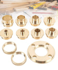 Brass Template Router Guide Kit, 11 Piece Set For Woodworking, Durable High-Strength Brass Construction, Precise Long-Corner Routing