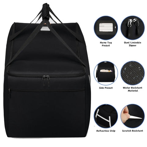 Black Airplane Ready Infant Car Seat Travel Bag With Padded Interior And Side Pocket Gate Check Friendly For Most Car Seats And Bases Fits Pipa And KeyFit 30 with features