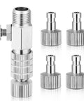 Airbrush Quick Connect Disconnect Adapter Kit With One Eighth Inch Fittings Quick Release Coupler Set in silver metal