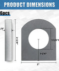 6 Pack Dang Tough Weld On Shackle Clevis Mounts 3 8 Inch Thick Heavy Duty Steel Brackets With 1 1 8 Inch Hole dimensions displayed, side view and top view.