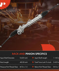 Hydraulic power steering rack and pinion compatible with Buick Regal 1988-1993, Chevrolet Lumina 1990-1993, Oldsmobile Cutlass Supreme 1988-1993.