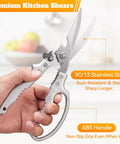 Heavy Duty Poultry Shears For Chicken And Bone Cutting Stainless Steel 3Cr13 Kitchen Scissors in hand, shown with ABS handle