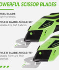 Cordless Electric Fabric Scissors Box Cutter With 4V Li Ion Power showing detailed view of steel blades for soft and hard materials