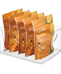 Stackable Open Front Kitchen Storage Bin With Handles Clear Plastic Organizer for Pantry Cabinets and Drawers See Through Design