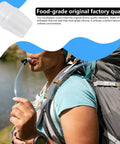 Person using 5 Pack Lead Free Silicone Bite Valves for Nathan Hydration Systems and Hydrapak Bladders outdoors