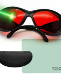 Heavy Duty OD6 Plus Laser Safety Glasses with strong red lenses and a protective case for CNC or fiber workshop use.