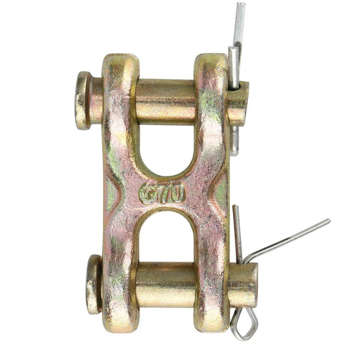Six Pack Tough As Nails 3/8 Inch Grade 70 Double Clevis Chain Repair Links For Trailers And Trucks Zinc Plated Alloy Steel