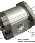 Beefy Bi Directional Hydraulic Gear Motor Or Pump With High Flow, SAE A Mount, annotated with technical details.