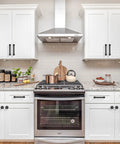 Fresh Round Matte Black Drawer Knobs 1.2 Inch Cabinet Hardware 10 Pack With Mounting Screws in a modern white kitchen.