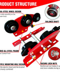 Heavy Duty 6 Wheel Manual Trolley for I-Beam 1 Ton Load, Geared Push Overhead Cart for PA200 To PA1000 Electric Hoist