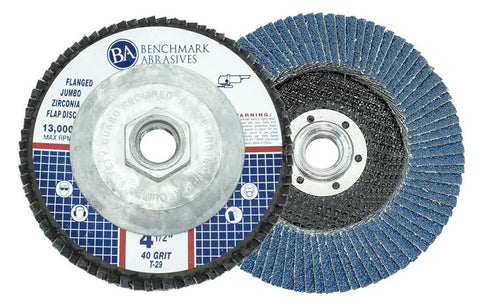4.5 Inch Zirconia Type 29 Flap Discs 40 Grit Jumbo High Density for Angle Grinder 5/8-11, 10 Pack Pro Grade Heavy Duty Sanding and Finishing Discs for Fast Deburring, Blending, Grinding and Rust Removal