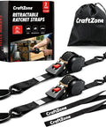 Heavy Duty Retractable Ratchet Tie Down Straps One Inch Wide By Twelve Feet Long Featuring Smooth Auto Rewind and Rock Solid Grip to Keep Your Truck Load Locked Down Tight Without The Tangled Mess In A Tough Two Pack Bundle