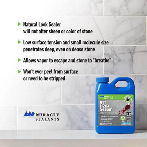 Advanced Penetrating Sealer For Countertops Stone Tile And Grout Odorless Water Based Formula That Fights Water Stains And Oil