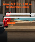 Router Sled For Woodworking Up To 64 Inches With X And Y Axis Adjustable Rails shown trimming a wooden slab