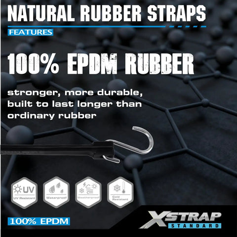 20 Pack 15 Inch Adjustable Rubber Tarp Straps With EPDM Bungee Cords And Crimped S Hooks For Heavy Duty Outdoor Use