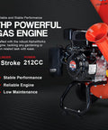 Heavy Duty Gas Powered 3 In 1 Wood Chipper Shredder Mulcher with 7HP engine, EPA CARB Certified, 3 inch max wood diameter