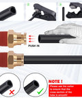 CheeMuii 64-pc brass DOT air line fittings kit with 100ft 1/4in and 50ft 3/8in tubing; push-lock and NPT fittings.