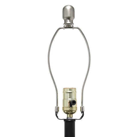 Coastal Style Table Lamp With Enclosed Clear Glass And Black Metal Base, White Fabric Drum Shade, 3 Way 100W Equivalent Bulb, Rotary Socket Switch, Modern Enclosed Design For Living Room Or Bedroom
