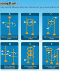 Drone Obstacle Course Kit for FPV Racing Portable Indoor Outdoor Gate showing various training item illustrations
