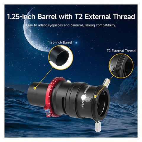 Atmospheric Dispersion Corrector For 1.25 Inch Telescopes Easy Setup Pro Photo ADC Module with T2 External Thread in moonlit scene