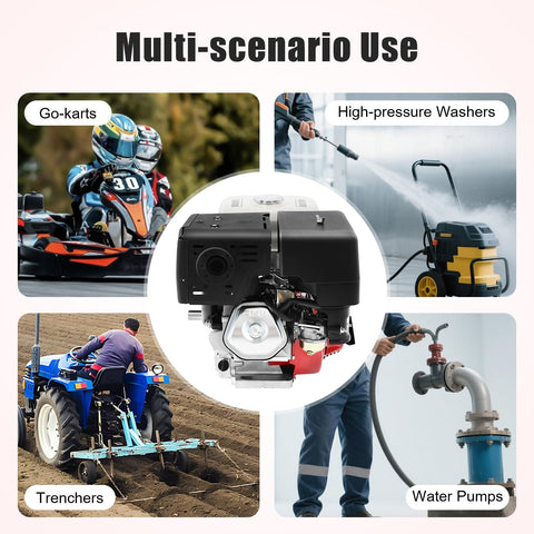 212cc Gasoline Engine 7.5 HP 4 Stroke Pull Start Go Kart Motor With High Precision Carburetor for versatile use in various machines