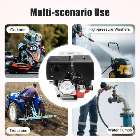 212cc Gas Powered Engine 7.5HP 3000W 4 Stroke Pull Start Motor With Horizontal Shaft for multi-scenario use