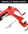 22 Gauge Sheet Metal Rotary Bead Roller With 7 Inch Throat Manual Beading Tool Includes 6 Die Sets dimensions labeled in cm
