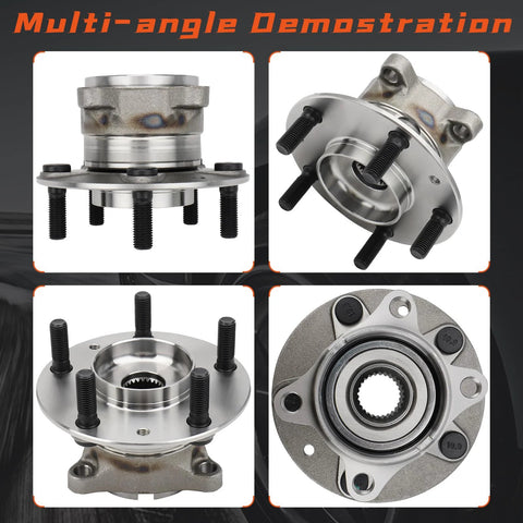 Multi-angle view of Beefed-Up Rear Wheel Bearing And Hub Assembly for Mazda CX-3 2016-2021, 5 Lug, Without ABS.