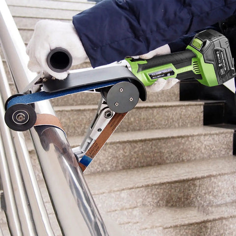 110V 800W Pipe And Tube Polisher With Stainless Round Sander, 360 Degree Rotation used on metal handrail for polishing