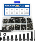 M3 Hex Socket Head Cap Screws Kit With Nuts And Wrench Key Allen Drive Heavy Duty Carbon Steel 12 9 Grade Black Zinc Finish