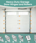 Quiet Full Wrap Nylon Garage Door Roller Kit with Hinges and Brackets for 8 Foot Doors in an Attached Garage Setting
