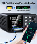 DC Bench Power Supply 0 to 30V 0 to 10A Pro Grade Regulated Lab Power Supply With Memory Presets and USB Fast Charge