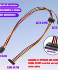 ATX 6 Pin To Dual SATA Power Adapter Cable 19.6 In Long One To Two SATA Power Splitter For HDD SSD And Optical Drive PC Build Extension Juiced Up Power Port Expansion, 19.6 in cable with ATX-6 pin and dual SATA 15-pin connectors
