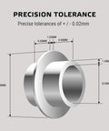 Technical diagram of 16 Pack 8mm Bearings With Dragon Self Centering Spacers For Inline Skates And Rollerblades, showing dimensions.
