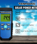 Handheld Solar Irradiance Meter For Real World Sun Readings, Digital Solar Power Meter With 2000 W/m2 Range on display