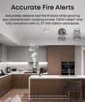 Ultra Slim Smoke Detector With Dead Simple Setup And Ul Certified Safety That Crushes False Alarms in modern kitchen setting.