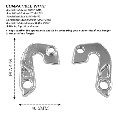 Derailleur Hanger 65 Replacement for Mountain and Road Bikes With Smooth Precise Shifting shown with measurements and compatibility list