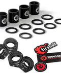 Speed Kit Spacer Washer And Axle Nut For Skateboard And Longboard Bearing Performance Boost Universal Truck Fitment For Reverse Kingpin And Traditional Trucks Black with logos and stickers