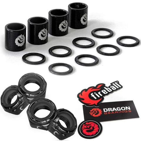 Speed Kit Spacer Washer And Axle Nut For Skateboard And Longboard Bearing Performance Boost Universal Truck Fitment For Reverse Kingpin And Traditional Trucks Black with logos and stickers
