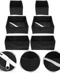 Hella Durable Non Woven Underwear Drawer Organizer Unit With Multiple Divided Compartments for socks, black textile design.