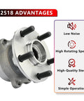 Rear Wheel Bearing And Hub Assembly Pair 5 lug Subaru Crosstrek Impreza Forester side view with advantages listed