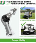 Right Hand Thread Ball Joint Tie Rod End Kit 2 Pack Fits Club Car Precedent 2004 Up And Tempo 2018 Up Golf Carts M12 X 1.25 RH Replaces OEM 102022601 102288301 Built Tough For A Smooth Responsive Ride. right-hand thread tie rod end for Club Car golf carts, M12 x 1.25