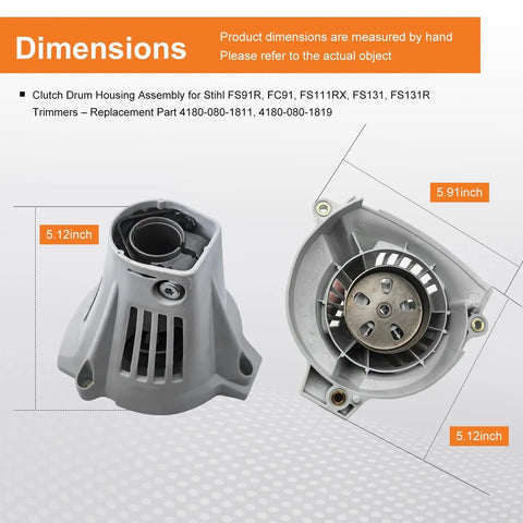 Clutch Drum Housing Assembly Replacement Part For FS91R FC91 FS111RX FS131 FS131R FS111 FS91 Trimmers OEM 4180-080-1811 4180-080-1819