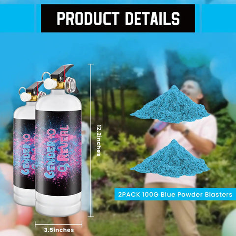 Large Fire Extinguisher Smoke Bomb Set For Gender Reveal Two Pack Pink Or Blue Biodegradable Corn Powder Baby Shower Party Supplies Hella Fun Boy Or Girl Celebration Gear