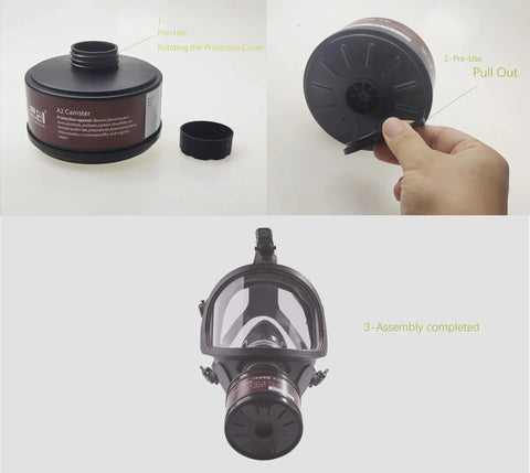 Organic Vapors Canister For 40mm Gas Masks RD40 Compatible Respirator Filter assembly instructions