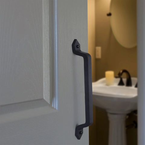 Barn Door Handle Set Eleven And One Eighth Inch Built Tough Rustic Cast Iron Gate Pulls In Black Ultra Durable Heavy Duty Door Hardware