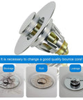 Universal Stainless Steel Push Type Basin Pop Up Drain Filter With Basket No Overflow For 99 Percent Of US Standard Drains