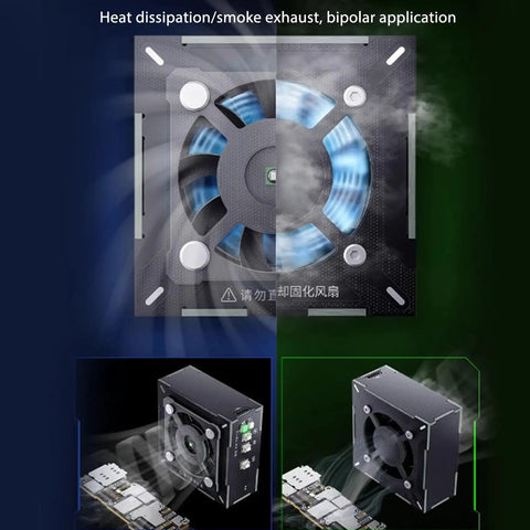 High Speed Solder Fume Extractor With UV Curing And Cooling Function 10000 RPM Welding Ventilator showing smoke removal feature